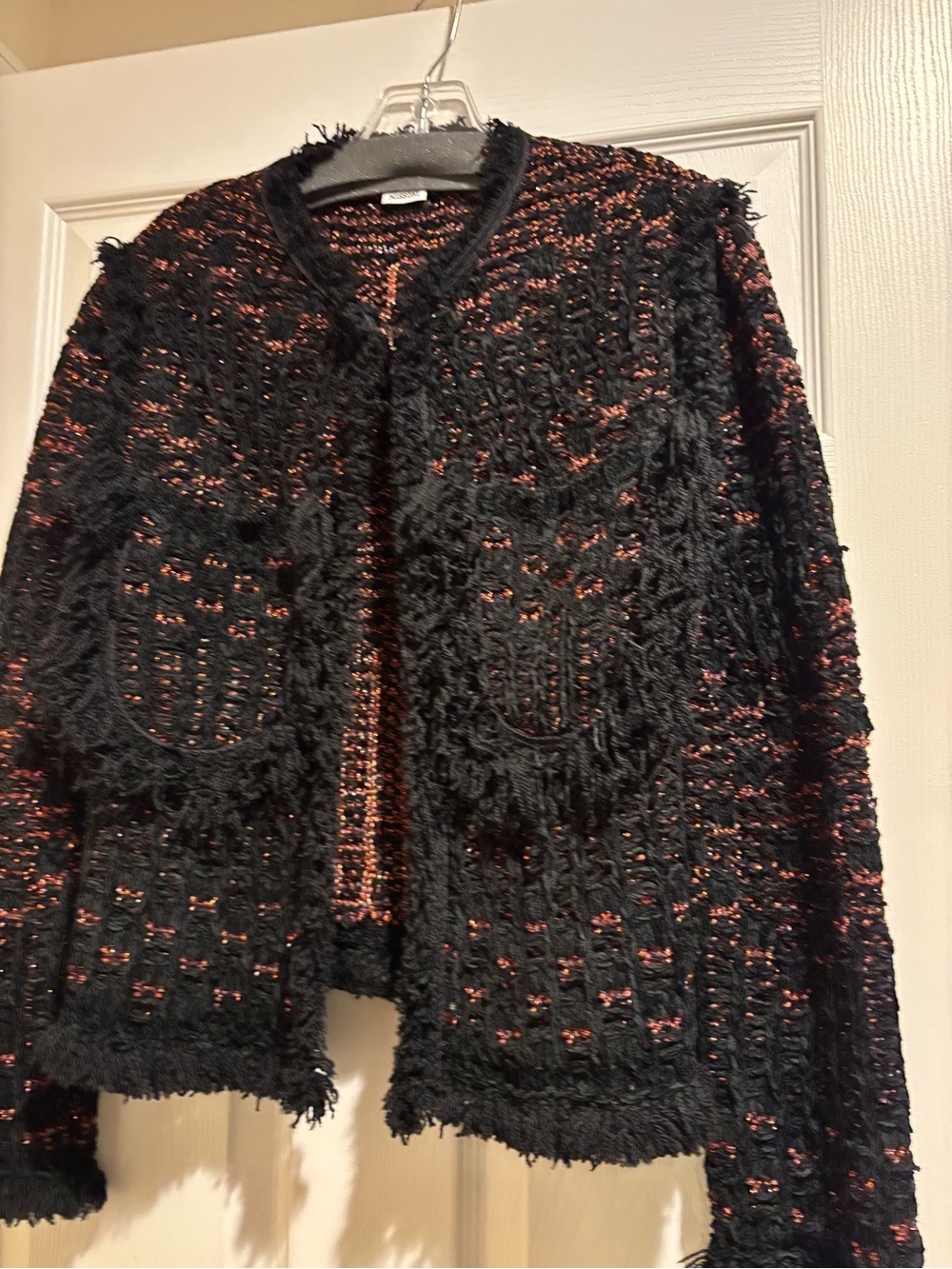 Vintage Missoni Black & Metallic Copper Fringed Jacket w/Tag
